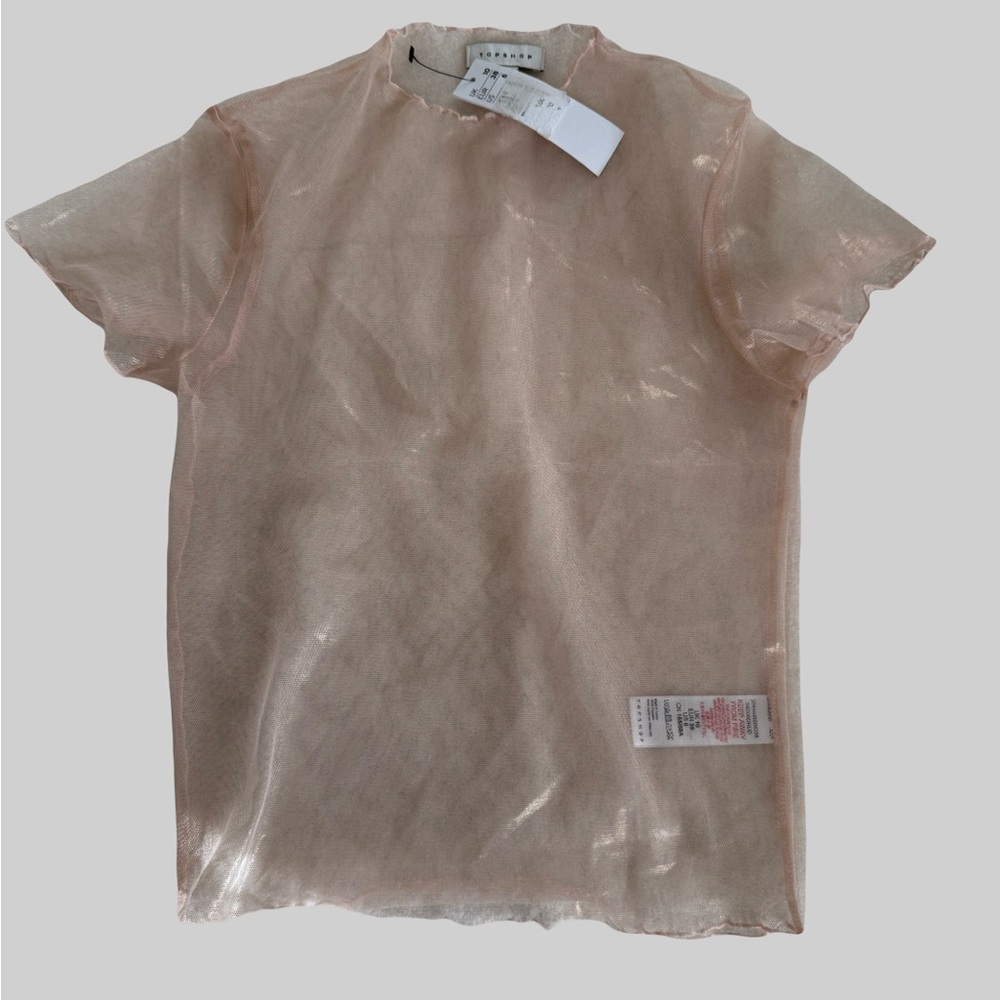Topshop Iridescent Short Sleeve Blouse